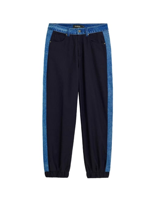 Desigual pantalones jogger de contraste en azul, 4 de 4