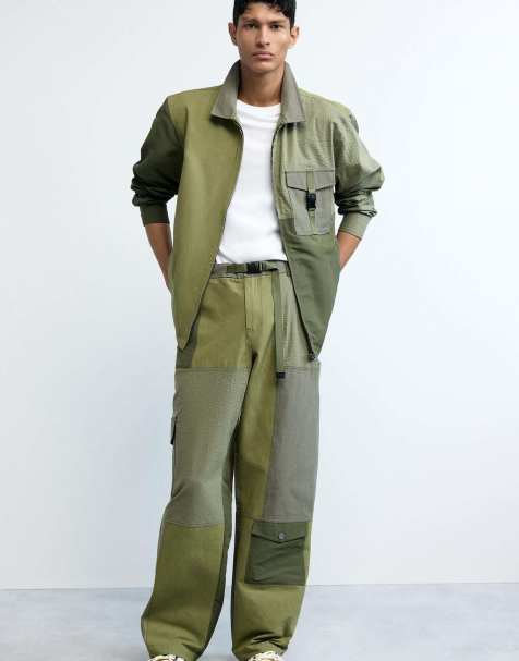Desigual - Pantalones largos verdes de estilo militar - view 1