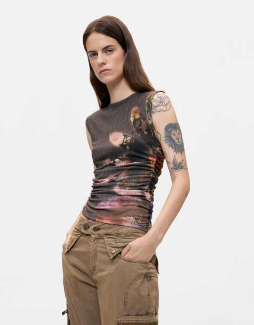 Desigual pantaloni jogger con tasche in beige, 3 di 4