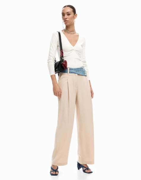 Desigual - Pantaloni lunghi ibridi beige - view 1