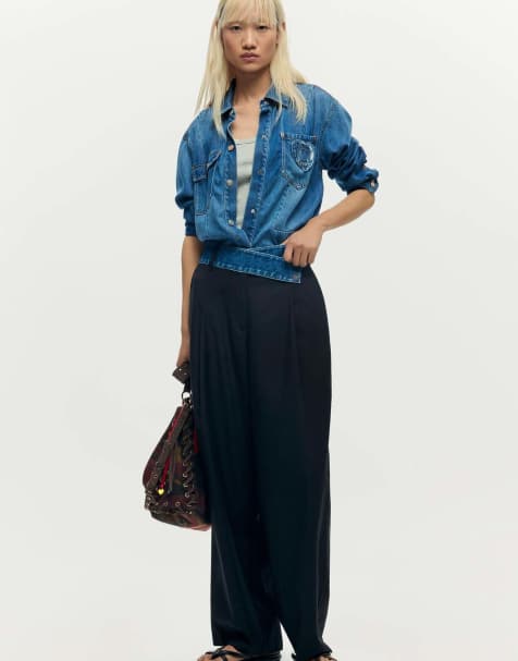 Desigual - Pantaloni sartoriali combinati neri - view 1