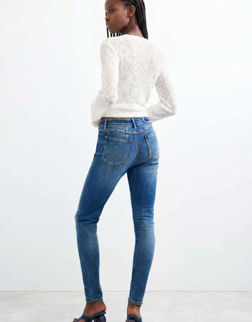 Desigual pantaloni skinny in denim blu, 2 di 3