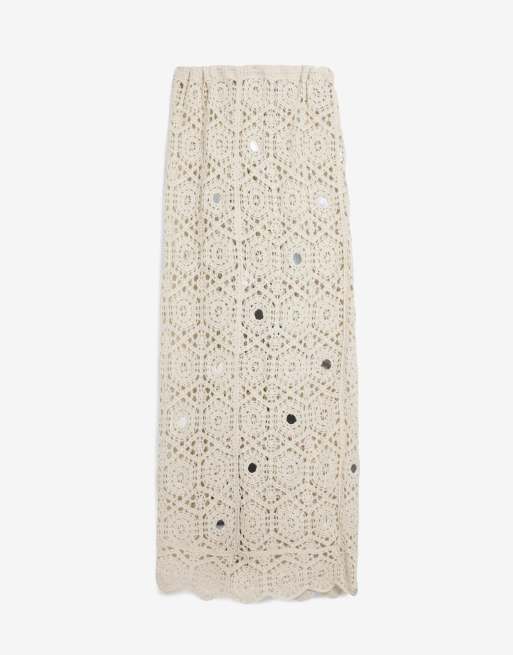 Desigual - Paréo long au crochet - Crème, 4 de 4