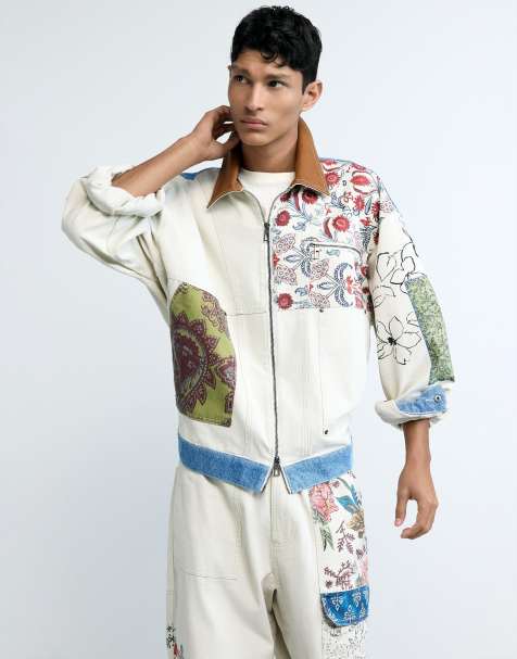 Desigual – Patchwork-Jacke in Weiß - view 1