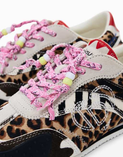 Desigual - Patchwork - Sneakers nere con stampa animalier, 2 di 4