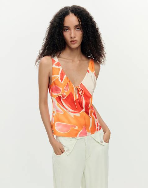 Desigual Petal strap blouse in white - view 1