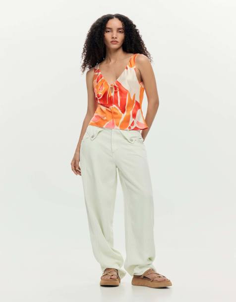 Desigual Petal strap blouse in white