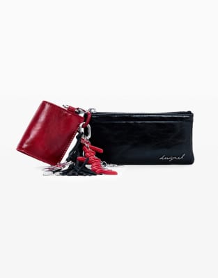 Desigual - Petit portefeuille à breloque - Noir