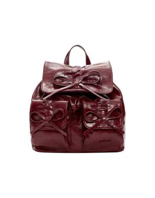 Desigual - Petit sac à dos brillant avec naud - Rouge