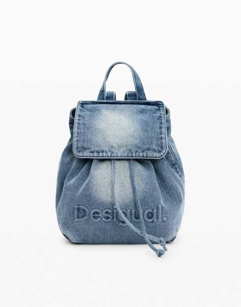 Desigual - Petit sac à dos en jean avec charms - Bleu - view 1
