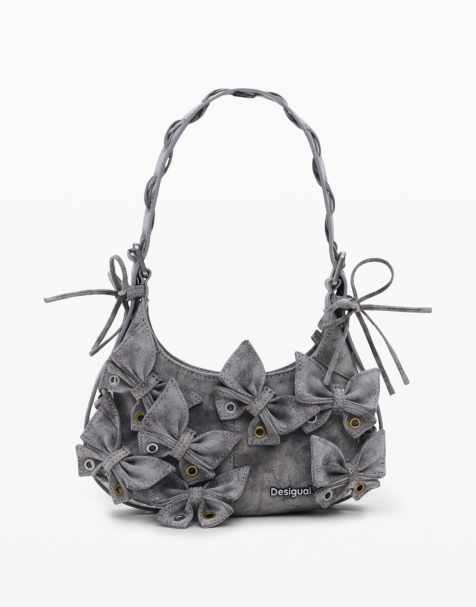 Desigual - Petit sac avec appliqués papillons - Gris - view 1