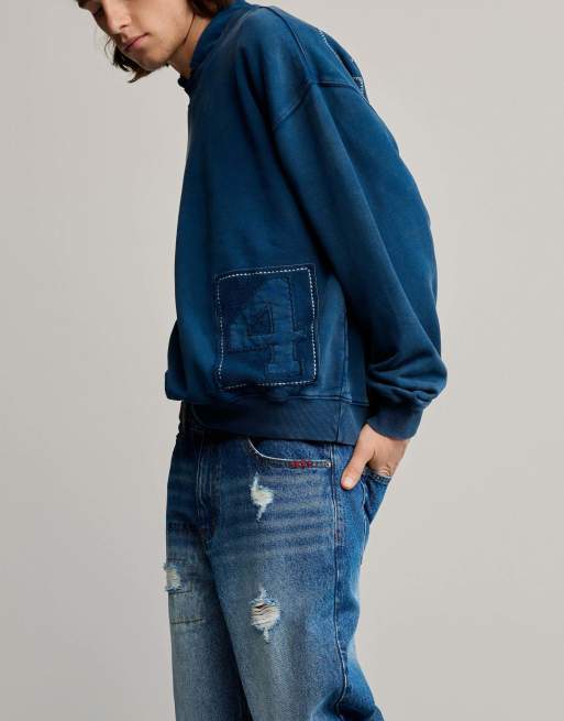 Desigual Plain sweatshirt logo in blue - LBLUE, 3 of 4