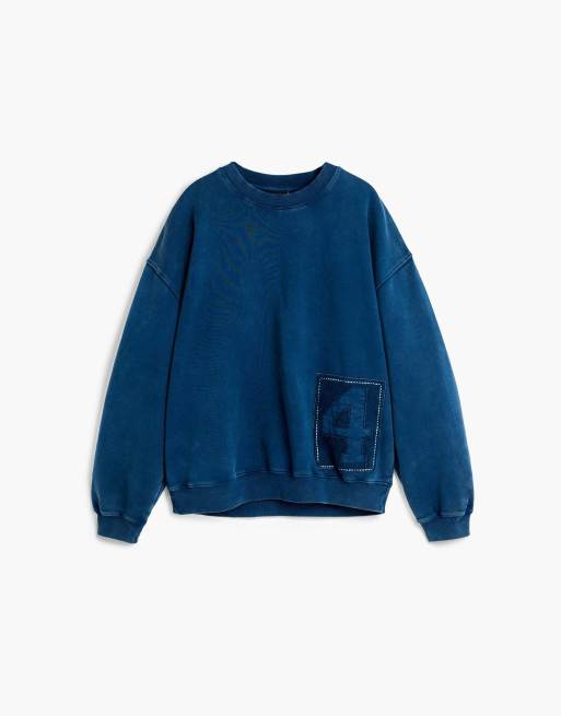 Desigual Plain sweatshirt logo in blue - LBLUE, 4 of 4