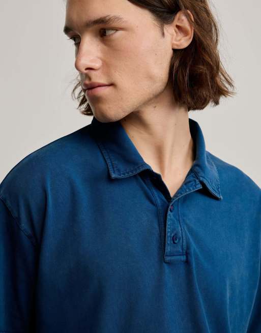 Desigual – Polo-T-Shirt in Blau mit Detail, 2 von 4
