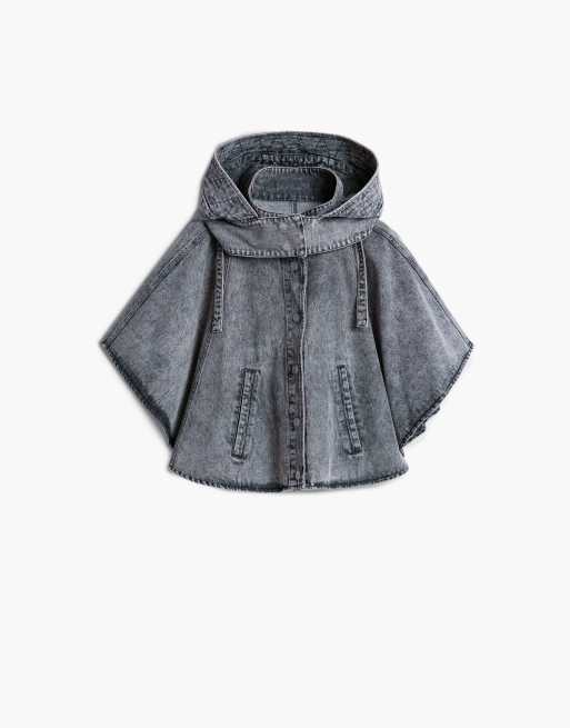 Desigual poncho denim 100% katoen in grijs, 4 van 4