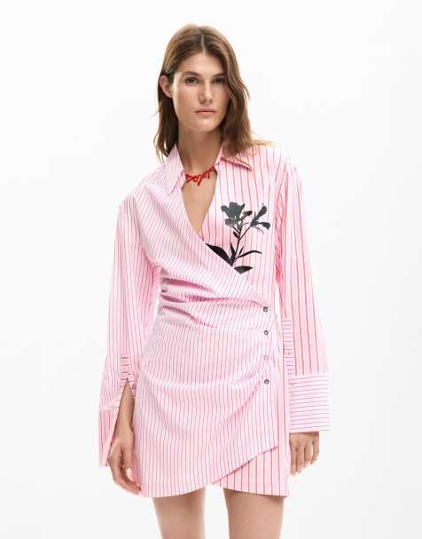 Desigual – Popeline-Hemdkleid in Rosa - view 1