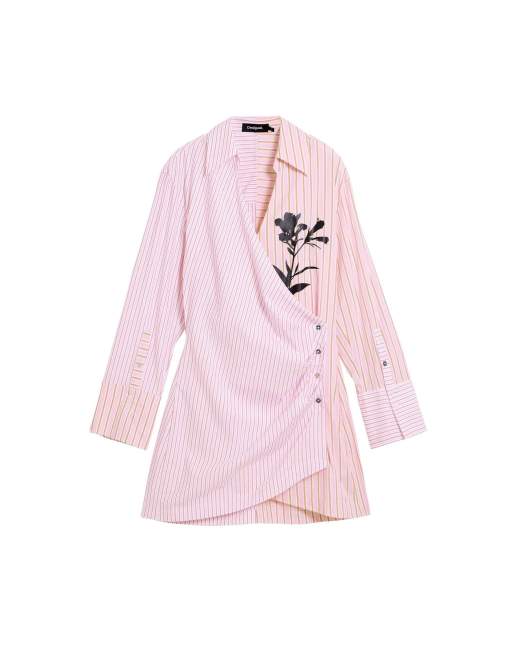 Desigual - Poplin overhemdjurk in roze, 4 van 4