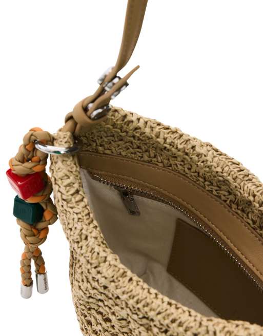 Desigual - Porte-monnaie oval à bandoulière et charms - Beige, 4 de 4