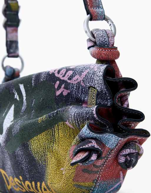 Desigual Printed arty bag in black, 4 of 4