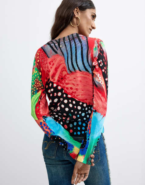 Desigual Printed colors sweater in black - view 1