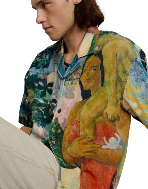 Desigual Printed gaugin shirt in orange, 3 of 4