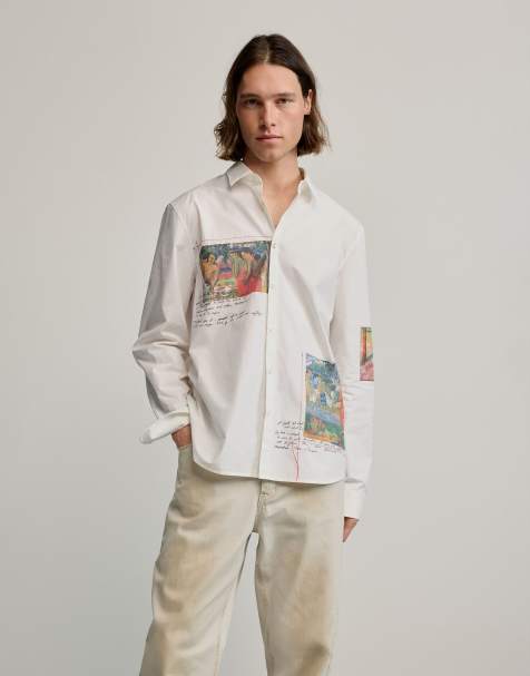 Desigual Printed gaugin shirt in white - view 1