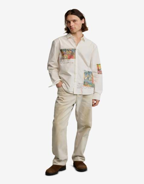 Desigual Printed gaugin shirt in white