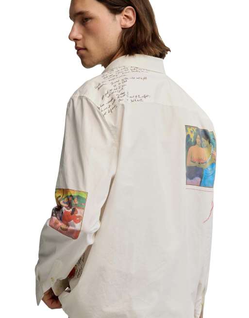 Desigual Printed gaugin shirt in white, 2 of 4