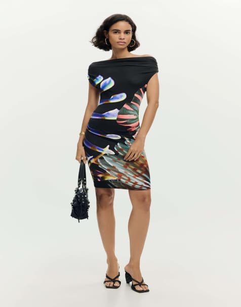 Desigual Printed knit dress m. c. lacroix in black - BLACK