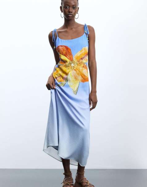 Desigual Printed maxi dress in blue - view 1