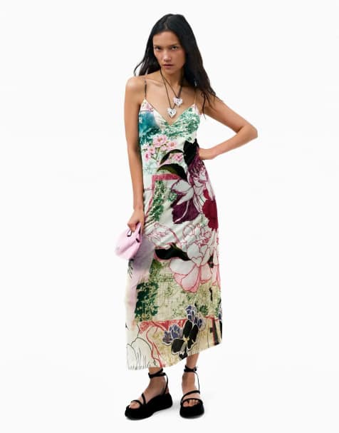 Desigual Printed strappy dress in multi