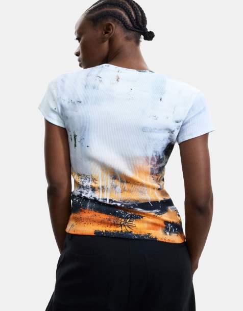 Desigual Printed t-shirt 100% cotton in white - WHITE - view 1