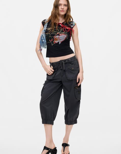 Desigual Printed  t-shirt in black