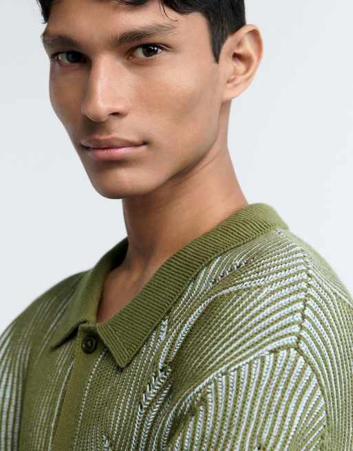 Desigual - Pull en maille à col polo - Vert, 3 de 4