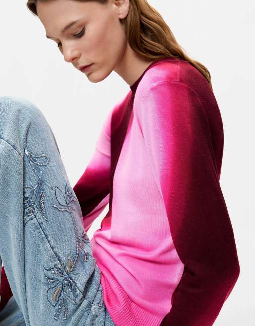 Desigual pull en maille fine dégradée rose, 3 de 4