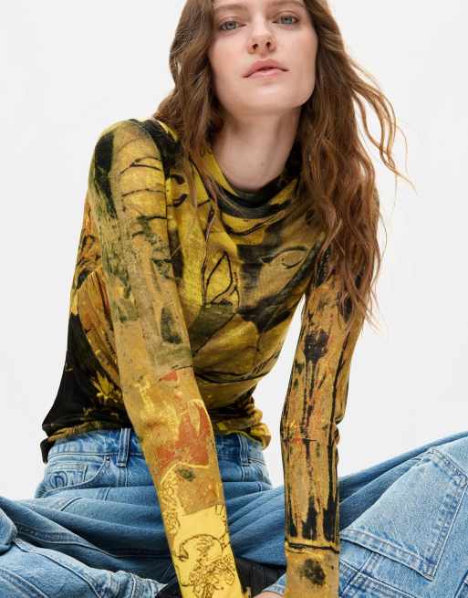 Desigual pull fin imprimé vert, 3 de 3
