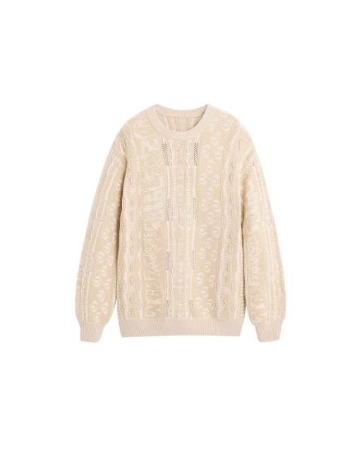 Desigual - Pull style vintage en maille - Blanc, 4 de 4
