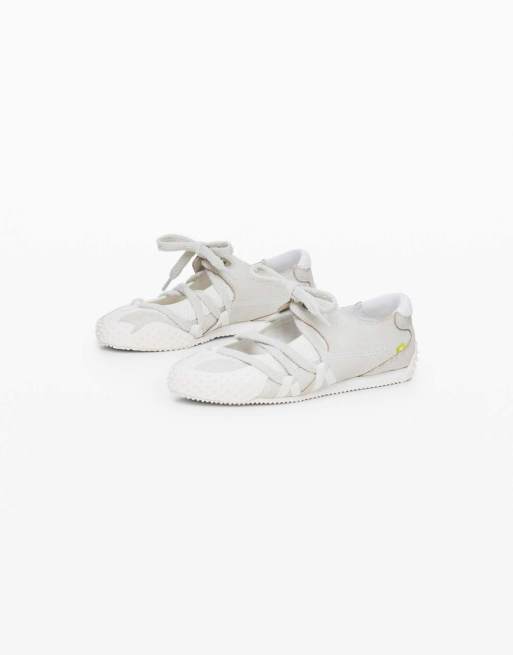 Desigual Raw fabric sneaker in cream, 2 of 4
