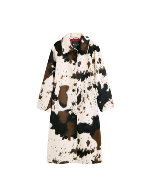 Desigual rechte nepbontjas met witte koeienprint, 4 van 4