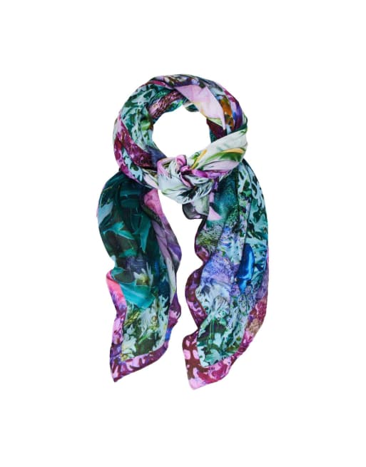 Desigual – Rechteckiges Dekotuch in Blau mit Gartenmotiv, 2 von 4