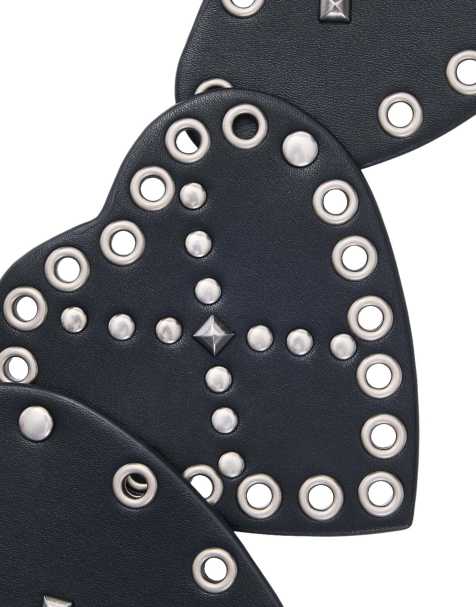 Desigual - Riem met hartjes en studs in zwart - view 1