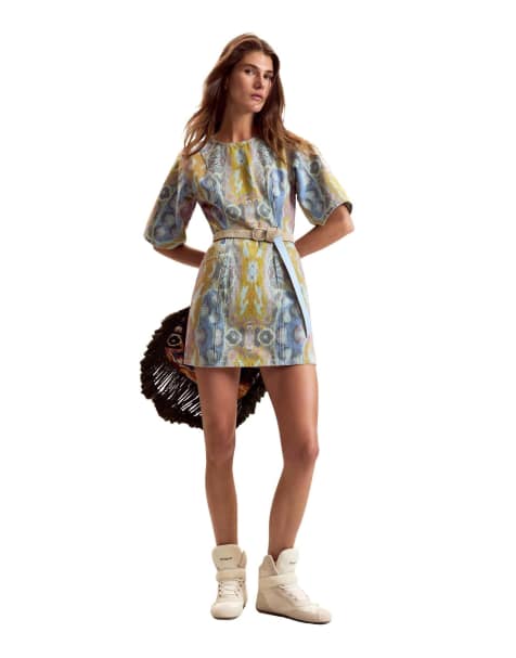 Desigual robe à motif tapisserie mr. christian lacroix en bleu - view 1