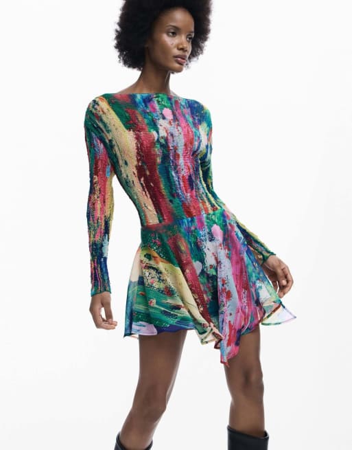 Desigual - Robe asymétrique froncée - Noir, 3 de 4