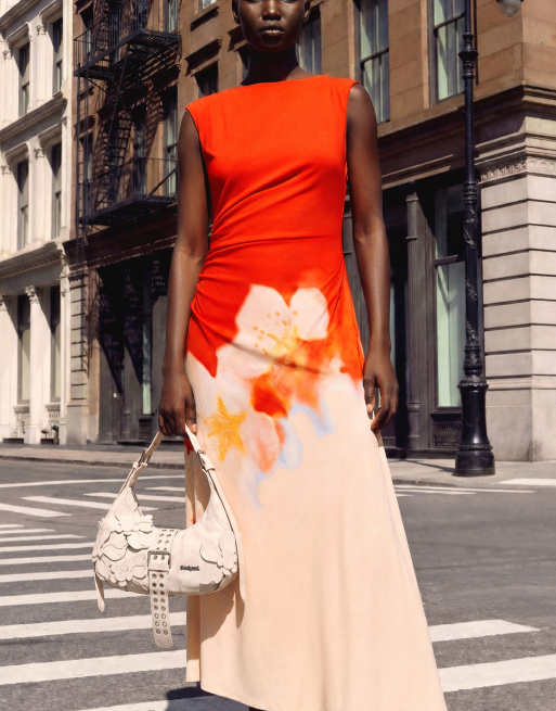 Desigual - Robe bicolore à fleurs - Rose