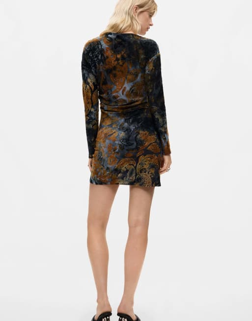 Desigual robe courte flockée en bleu, 3 de 4