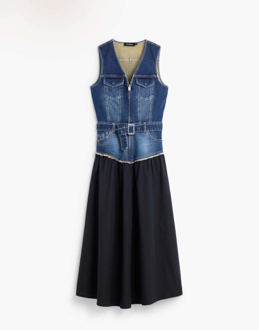 Desigual Robe en jean sans manches bleue, 4 de 4