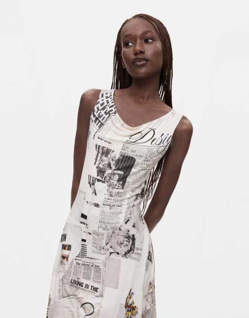 Desigual robe imprimée sans manches en blanc, 2 de 4