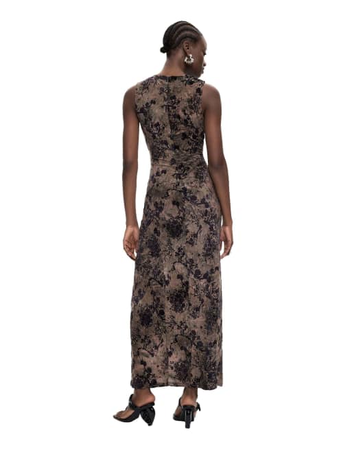 Desigual - Robe longue floquée - Noir, 2 de 4