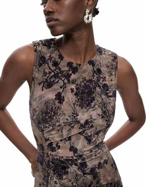 Desigual - Robe longue floquée - Noir, 3 de 4