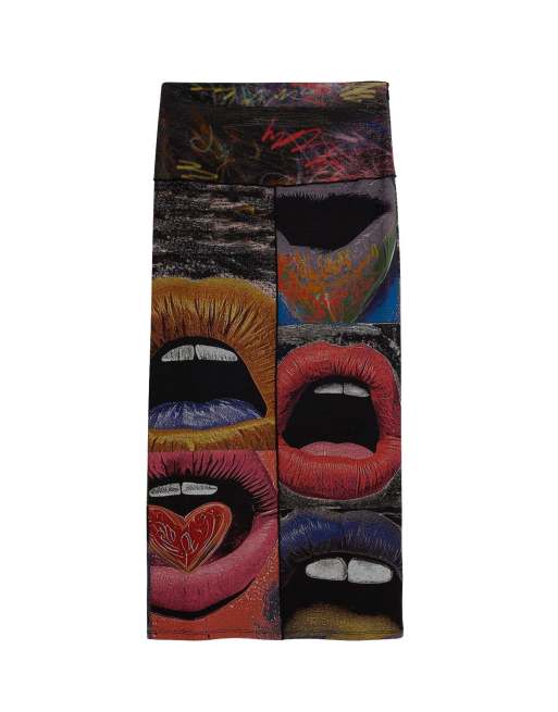 Desigual - Rok met lippenprint in zwart, 4 van 4